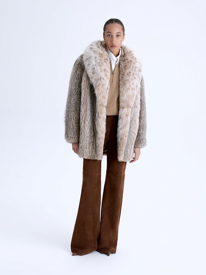 Шуба из меха рыси 